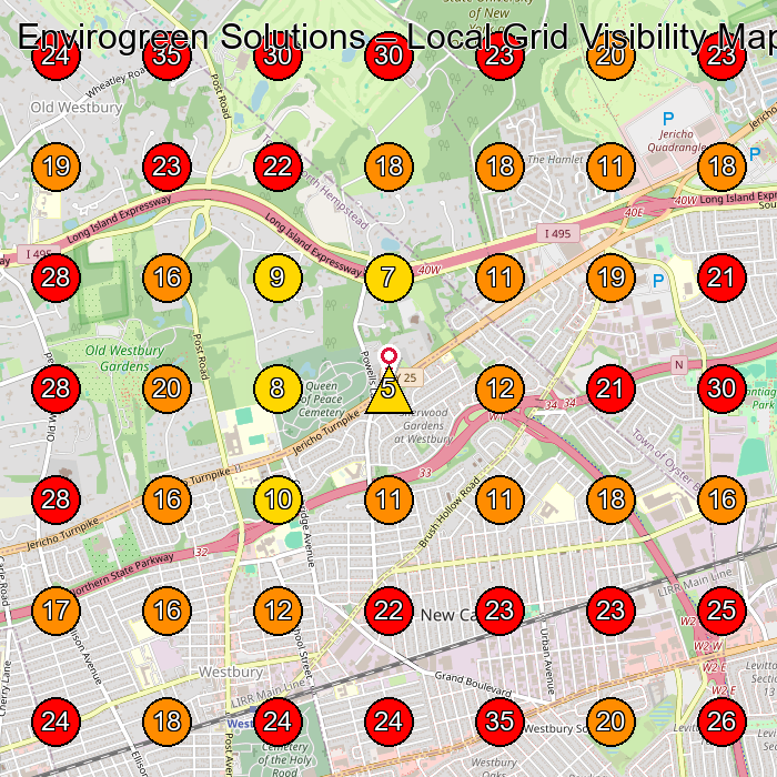 Envirogreen Solutions GeoGrid visibility map for Commercial Cleaning Service in Syosset